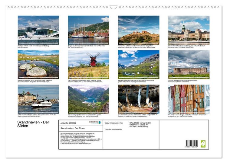Produktbild: Skandinavien - Der S&uuml;den (Wandkalender 2027 DIN A2 quer), CALVENDO Monatskalender