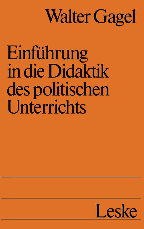 Produktbild: Einf&uuml;hrung in die Didaktik des politischen Unterrichts