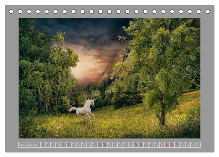 Produktbild: Zeit der Einh&ouml;rner (Tischkalender 2026 DIN A5 quer), CALVENDO Monatskalender