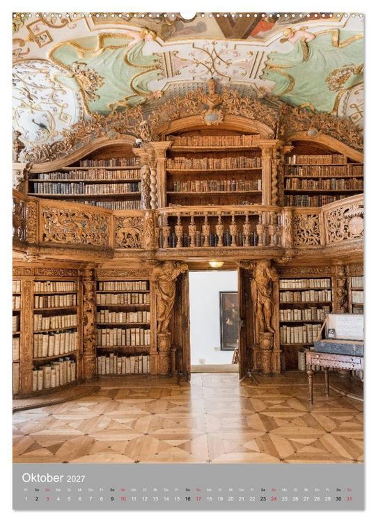 Produktbild: Waldsassen Stiftsbibliothek (hochwertiger Premium Wandkalender 2027 DIN A2 hoch), Kunstdruck in Hochglanz