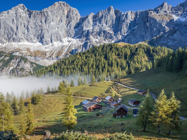 Produktbild: CALVENDO Puzzle Neustattalm (1.530 m) vor der Dachstein-S&uuml;dwand | 1000 Teile Lege-Gr&ouml;&szlig;e 64x48cm Foto-Puzzle f&uuml;r gl&uuml;ckliche Stunden