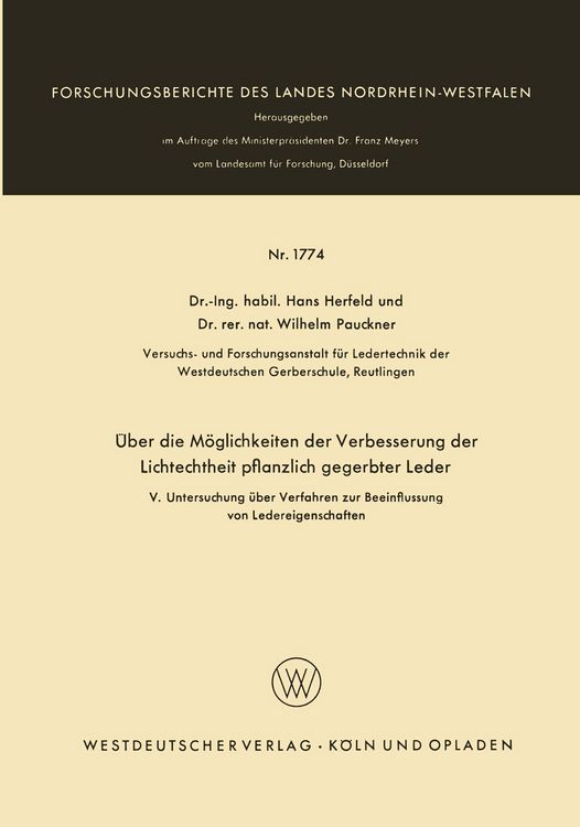Produktbild: &Uuml;ber die M&ouml;glichkeiten der Verbesserung der Lichtechtheit pflanzlich gegerbter Leder