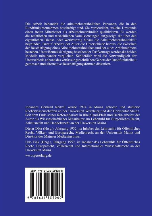 Produktbild: Arbeitsrechtliche Aspekte der Arbeitnehmer&auml;hnlichen im Rundfunk
