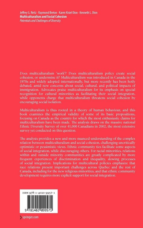 Produktbild: Multiculturalism and Social Cohesion