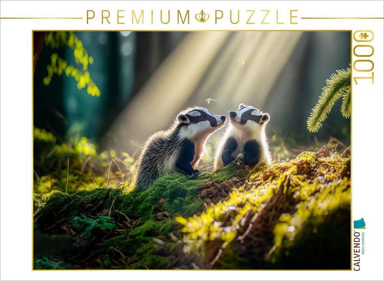 Produktbild: CALVENDO Puzzle Dachse | 1000 Teile Lege-Gr&ouml;&szlig;e 64x48cm Foto-Puzzle f&uuml;r gl&uuml;ckliche Stunden