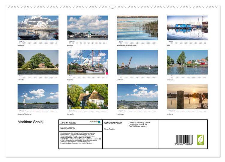 Produktbild: Maritime Schlei (hochwertiger Premium Wandkalender 2026 DIN A2 quer), Kunstdruck in Hochglanz