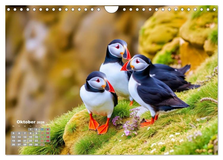 Produktbild: Tieftaucher Papageitaucher (Wandkalender 2026 DIN A4 quer), CALVENDO Monatskalender