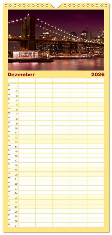 Produktbild: Familienplaner 2026 - NEW YORK CITY Stadt der Superlative mit 5 Spalten (Wandkalender, 21 x 45 cm) CALVENDO