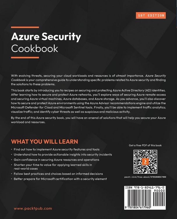 Produktbild: Azure Security Cookbook