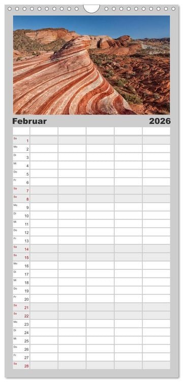 Produktbild: Familienplaner 2026 - USA Deluxe mit 5 Spalten (Wandkalender, 21 x 45 cm) CALVENDO