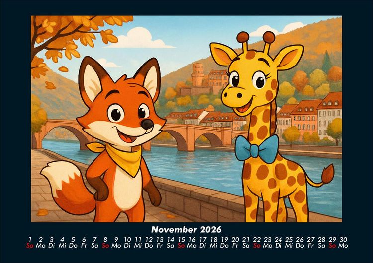 Produktbild: Finn & Nala - Reise durch Deutschland 2026 Fotokalender DIN A4