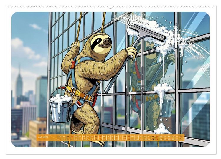 Produktbild: Lustiges Faultier im Beruf - Comic (hochwertiger Premium Wandkalender 2027 DIN A2 quer), Kunstdruck in Hochglanz