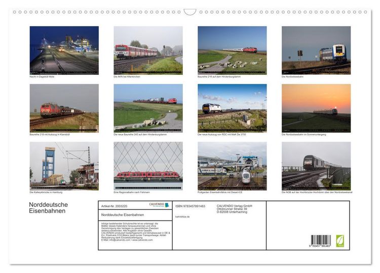 Produktbild: Norddeutsche Eisenbahnen (Wandkalender 2026 DIN A2 quer), CALVENDO Monatskalender