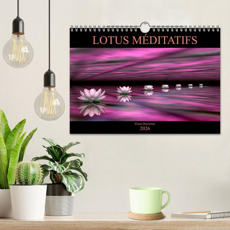 Produktbild: LOTUS M&Eacute;DITATIFS (Calendrier mural 2026 DIN A4 vertical), CALVENDO calendrier mensuel