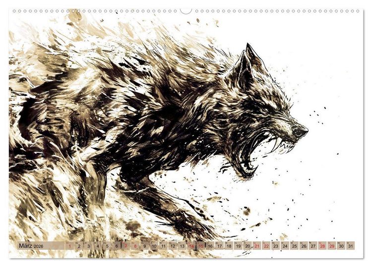 Produktbild: G&ouml;tter der Wikinger - Skizzen zur Welt der Nordischen Mythologie (hochwertiger Premium Wandkalender 2026 DIN A2 quer), Kunstdruck in Hochglanz