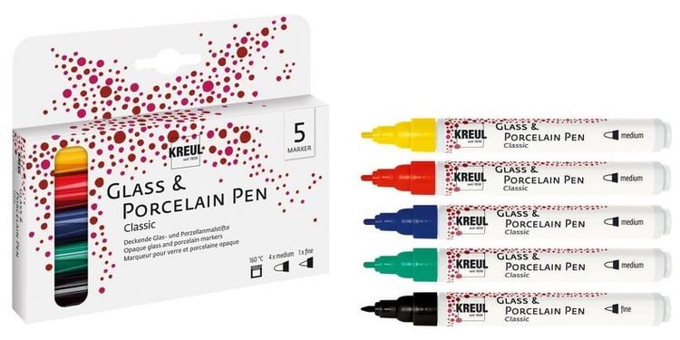 Produktbild: KREUL Glass & Porcelain Pen Classic 5er Set