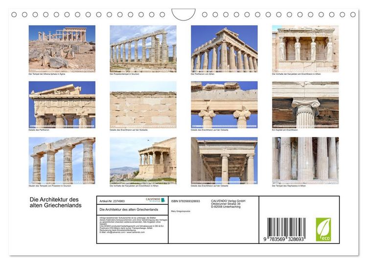 Produktbild: Die Architektur des alten Griechenlands (Wandkalender 2027 DIN A4 quer), CALVENDO Monatskalender