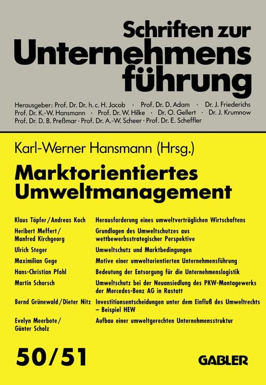 Produktbild: Marktorientiertes Umweltmanagement
