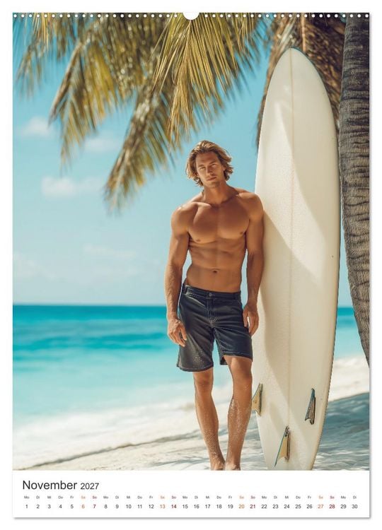 Produktbild: Karibik Surfer (hochwertiger Premium Wandkalender 2027 DIN A2 hoch), Kunstdruck in Hochglanz