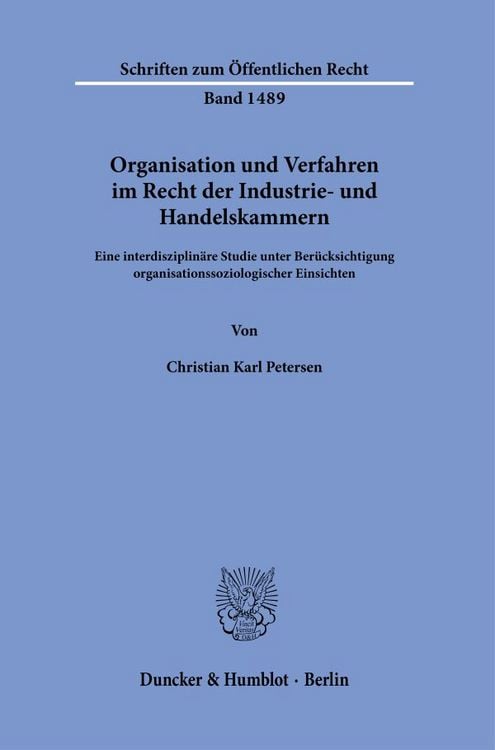 Produktbild: Organisation und Verfahren im Recht der Industrie- und Handelskammern.