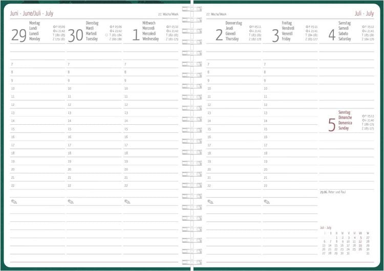 Produktbild: Wochenplaner Forest Ringbuch 2027