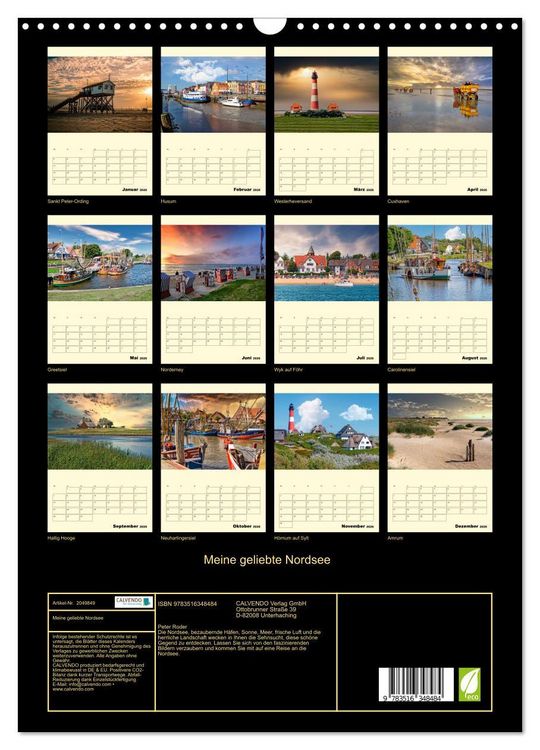 Produktbild: Meine geliebte Nordsee (Wandkalender 2026 DIN A3 hoch), CALVENDO Monatskalender