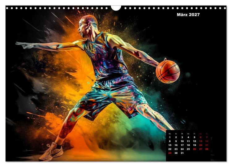 Produktbild: Faszination Basketball (Wandkalender 2027 DIN A3 quer), CALVENDO Monatskalender