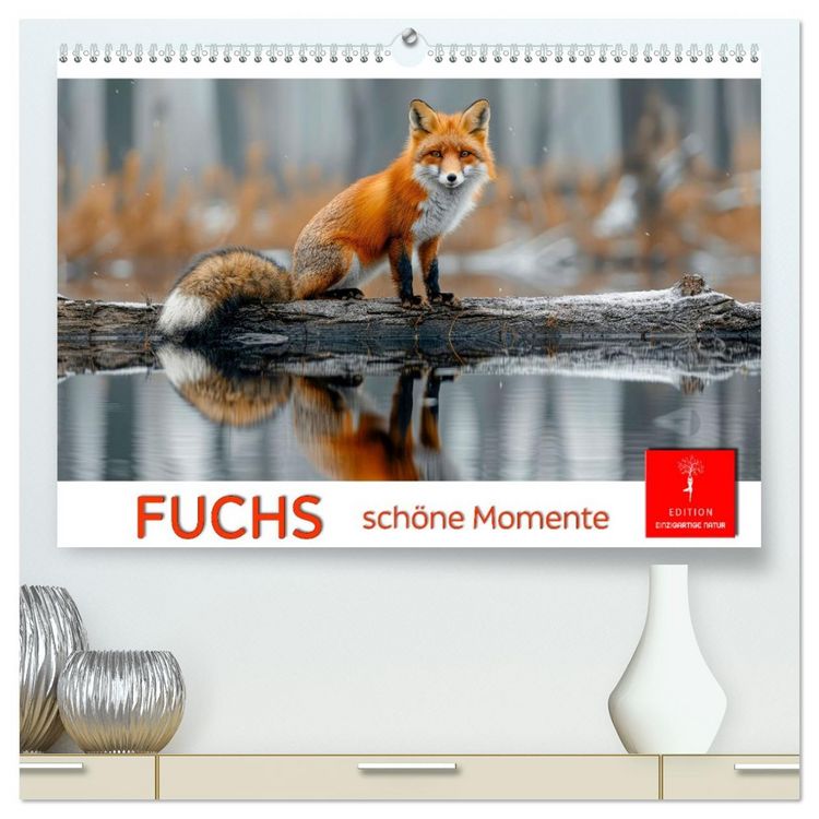 Produktbild: Fuchs - sch&ouml;ne Momente (hochwertiger Premium Wandkalender 2026 DIN A2 quer), Kunstdruck in Hochglanz