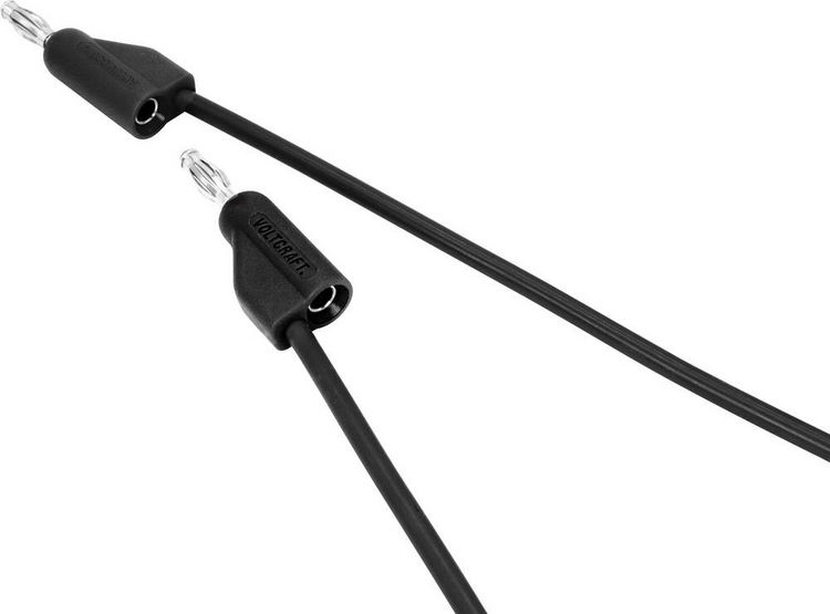 Produktbild: VOLTCRAFT MSB-100-1-SW Messleitung PVC 1m 4mm Lamellenstecker Schwarz 1St.