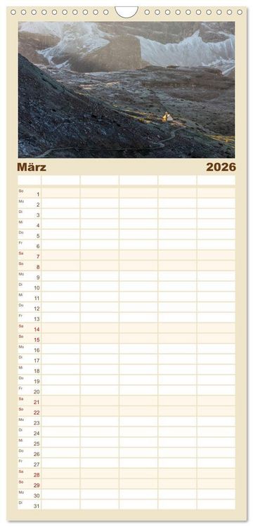 Produktbild: Familienplaner 2026 - Berge. Wege in die Natur mit 5 Spalten (Wandkalender, 21 x 45 cm) CALVENDO