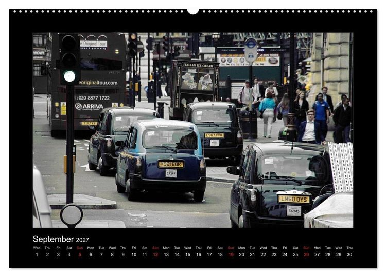 Produktbild: Taxis in London / UK-Version (High Quality Premium Wall Calendar 2027 DIN A2 landscape),CALVENDO 12 Month Wall Calendar
