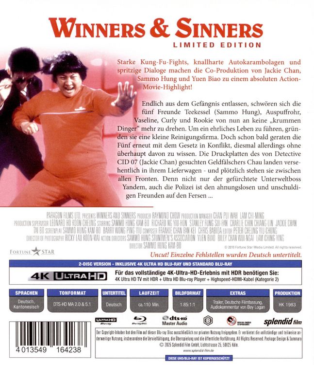 Produktbild: Winners and Sinners - Legacy Collection LTD. - 4K HDR 2-Disc Limited Edition (4K Ultra HD) (+ Blu-ray)