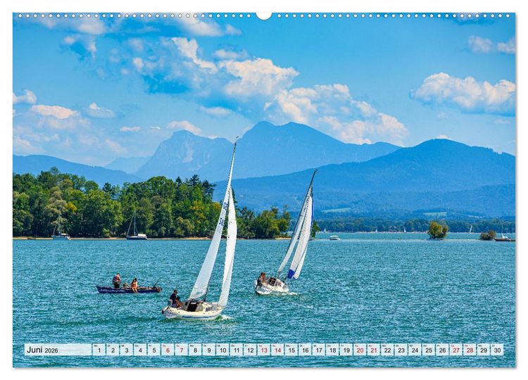 Produktbild: Bayerische Seenlandschaften - Natur im Einklang mit Freizeit und Kultur (Wandkalender 2026 DIN A2 quer), CALVENDO Monatskalender