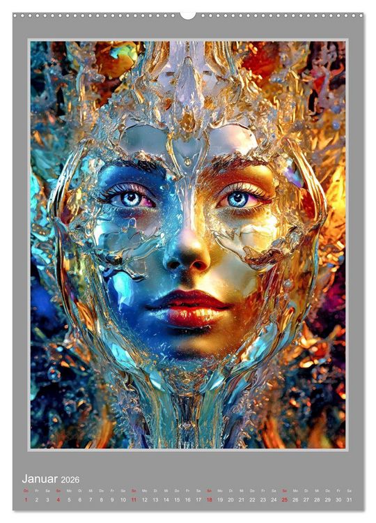 Produktbild: Kunstgesichter (hochwertiger Premium Wandkalender 2026 DIN A2 hoch), Kunstdruck in Hochglanz
