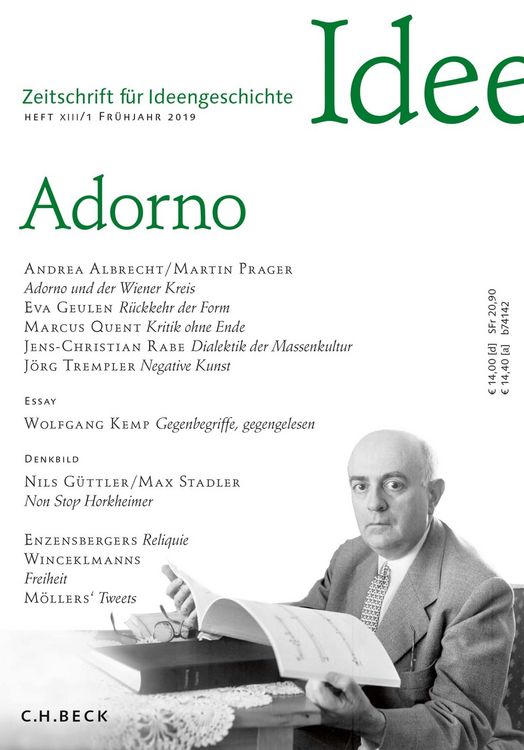 Produktbild: Zeitschrift f&uuml;r Ideengeschichte Heft XIII/1 Fr&uuml;hjahr 2019