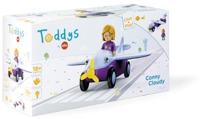 Produktbild: SIKU 0109 - Toddys, Conny Cloudy, Spielzeugauto mit R&uuml;ckziehmotor und Spielfigur, lila/hellblau