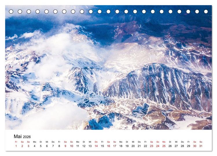 Produktbild: &Uuml;ber den Wolken - Spektakul&auml;re Luftaufnahmen (Tischkalender 2026 DIN A5 quer), CALVENDO Monatskalender