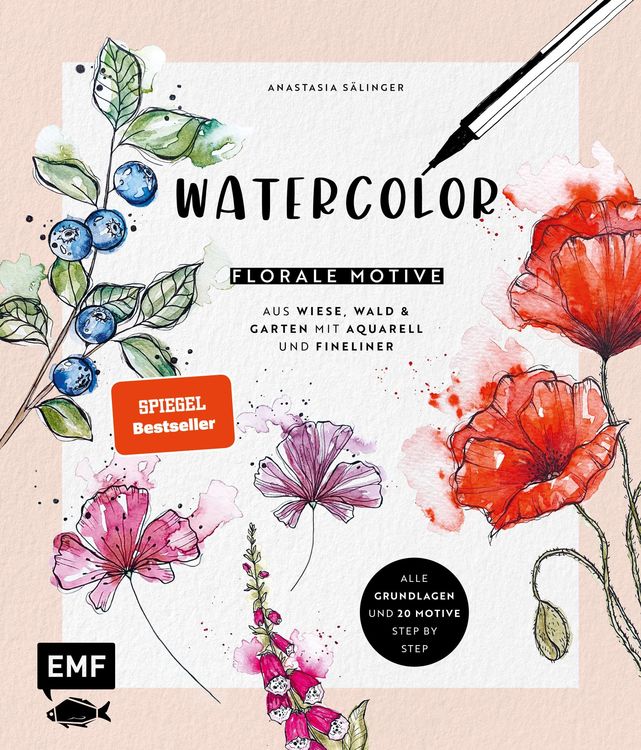 Produktbild: Watercolor - Florale Motive aus Wiese, Wald & Garten mit Aquarell und Fineliner