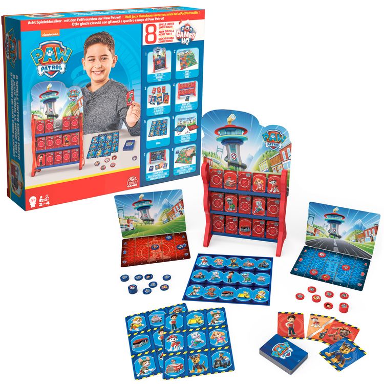 Produktbild: Spin Master Games - Paw Patrol: Games HQ - Spielesammlung mit 8 spa&szlig;igen Kinderspielklassikern f&uuml;r 2-4 Fellfreunde ab 4 Jahren