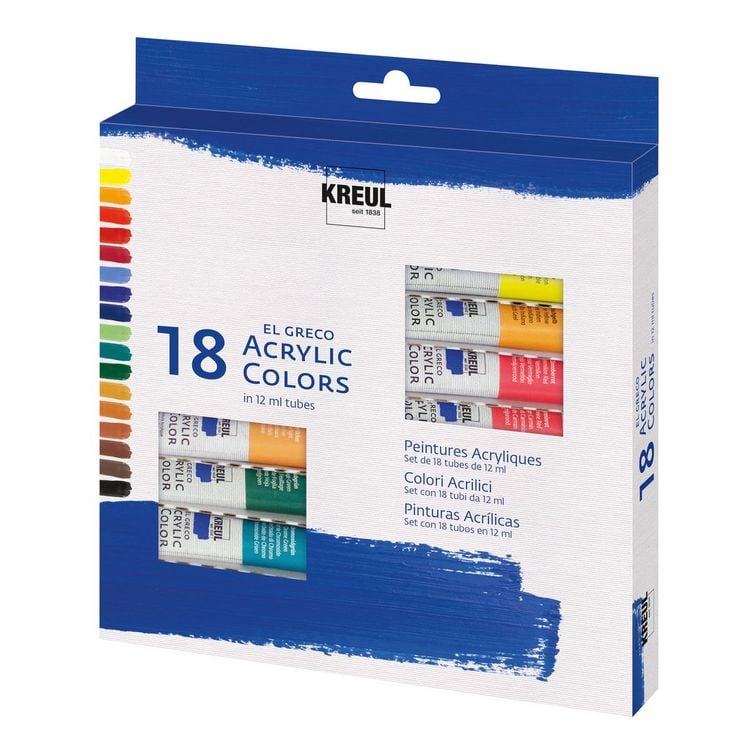 Produktbild: KREUL el Greco Acrylic Set 18 x 12 ml Tuben