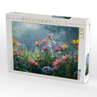 Produktbild: CALVENDO Puzzle Blumenwiese am fr&uuml;hen Morgen | 1000 Teile Lege-Gr&ouml;&szlig;e 64x48cm Foto-Puzzle f&uuml;r gl&uuml;ckliche Stunden