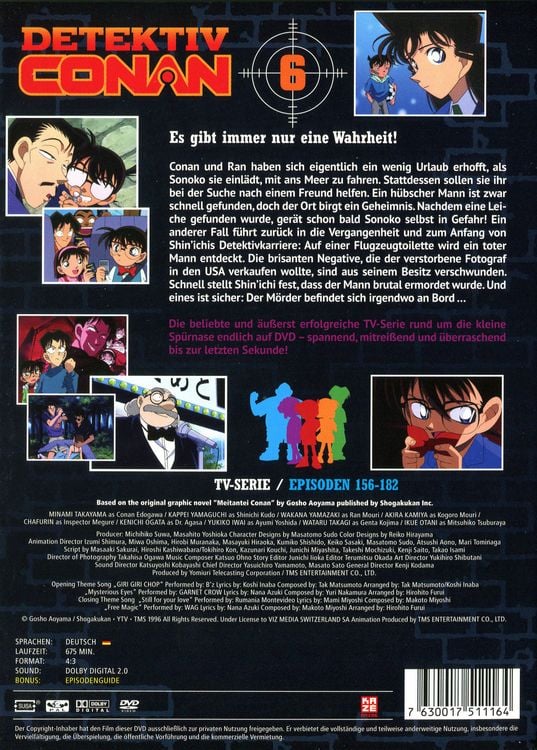 Produktbild: Detektiv Conan - Die TV-Serie - DVD Box 6 (Episoden 156-182) [5 DVDs]