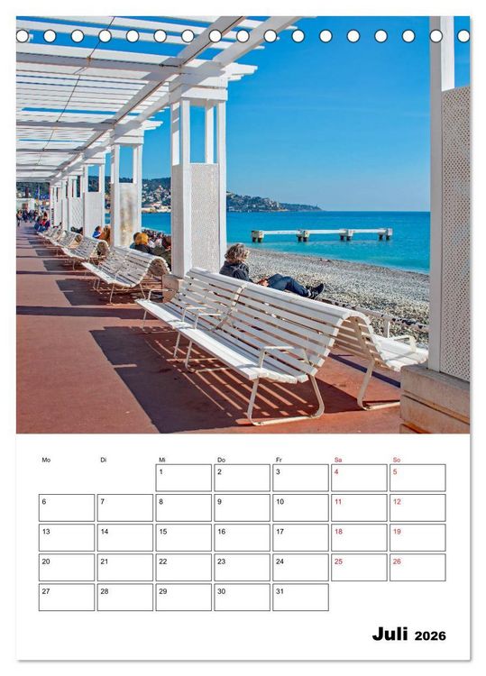 Produktbild: C&ocirc;te d&rsquo;Azur - Reiseziel am Mittelmeer (Tischkalender 2026 DIN A5 hoch), CALVENDO Monatskalender
