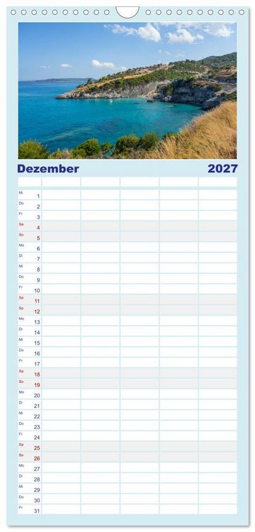 Produktbild: Familienplaner 2027 - Zakynthos - die liebenswerte Insel mit 5 Spalten (Wandkalender, 21 x 45 cm) CALVENDO