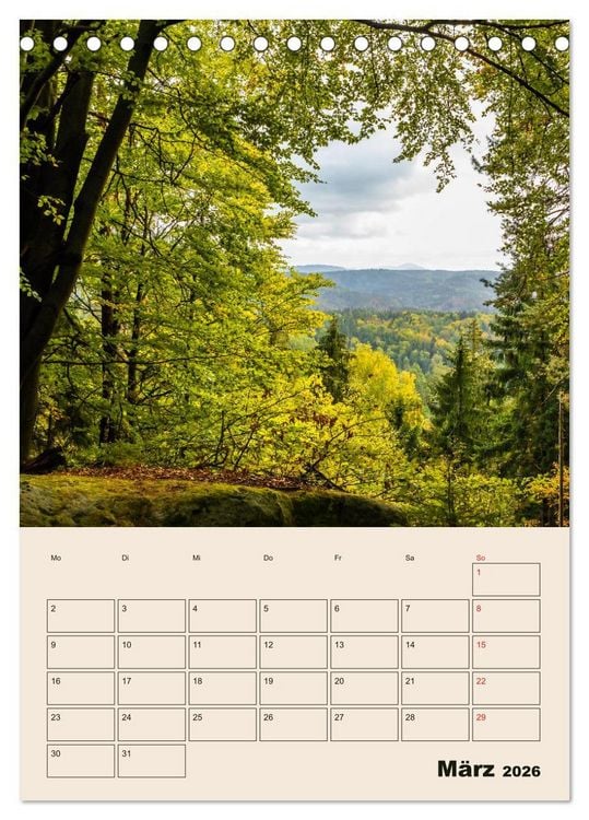 Produktbild: Zauberhafte S&auml;chsische Schweiz (Tischkalender 2026 DIN A5 hoch), CALVENDO Monatskalender