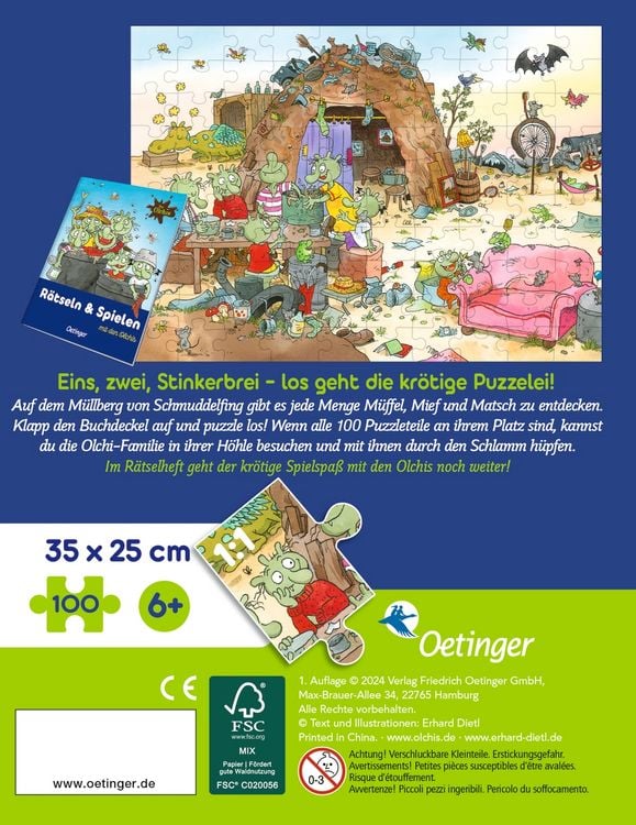 Produktbild: Die Olchis. Puzzle im Buch. 100 Teile