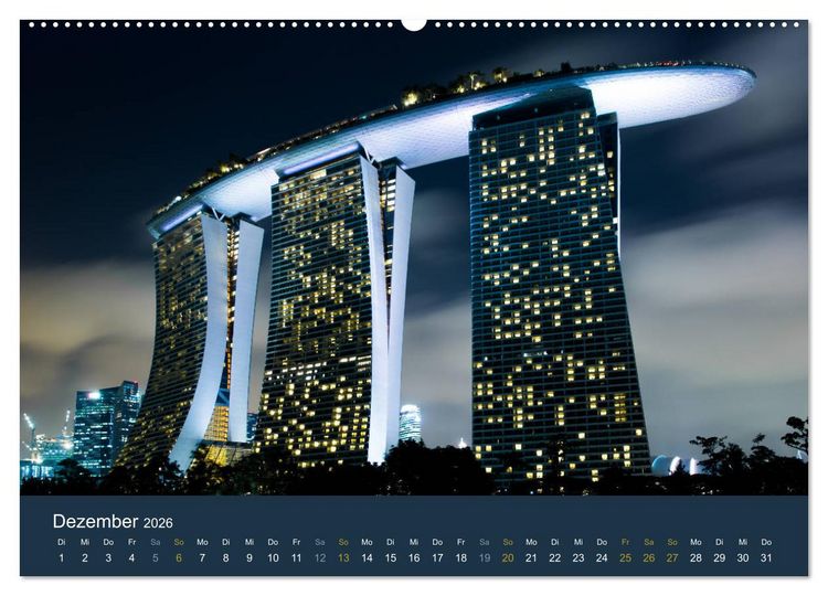 Produktbild: Singapur bei Nacht und Tag (Wandkalender 2026 DIN A2 quer), CALVENDO Monatskalender