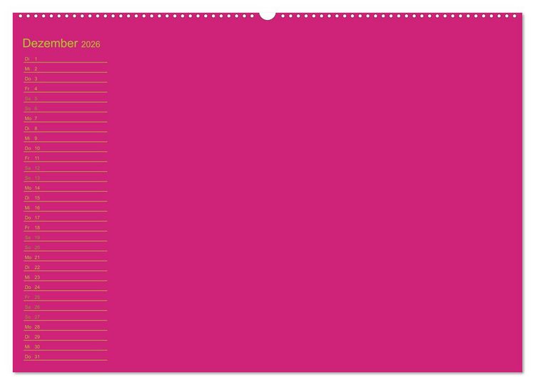 Produktbild: Bastel-Geburtstagskalender pink / Geburtstagskalender (Wandkalender 2026 DIN A2 quer), CALVENDO Monatskalender