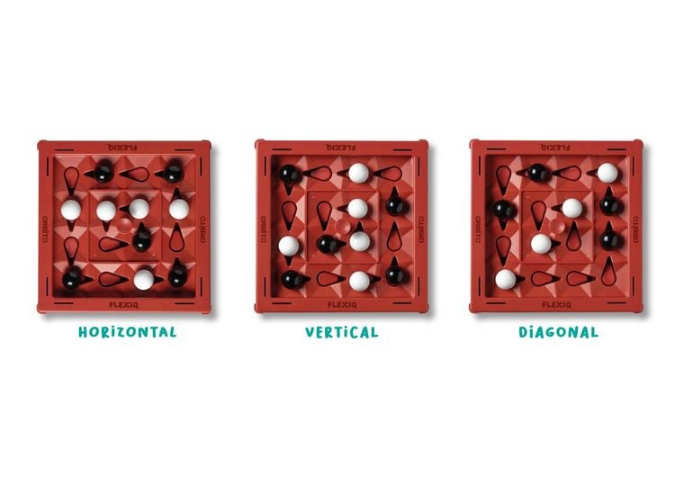 Produktbild: FLEXIQ &ndash; Orbito - Ziel des Spiels ist es, 4 Murmeln einer Farbe in einer horiz