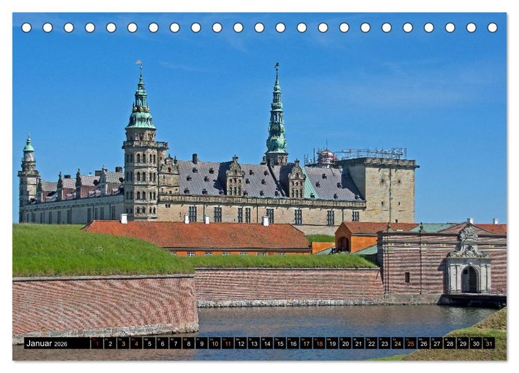 Produktbild: Schl&ouml;sser in D&auml;nemark (Tischkalender 2026 DIN A5 quer), CALVENDO Monatskalender
